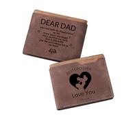 JONZIN Personalized Custom Photo Wallets for Men, Customized Engraved Picture & Initial Name Wallet, Gifts for Boyfriend Husband Birthday Anniversary Father's Day Christmas, F-Brown-Dad Wallet