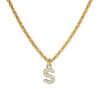 Joo&Rind Gold Initial Pendant Necklace Bright Diamond French Necklaces Letter A-Z 17K Gold Necklace Hypoallergenic Necklace Chains Women Girls Jewelry (Golden A-Z) (Golden S)