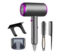 Jooayou Hair Dryer, 2000W Hairdryers for Women with Holder, Lightweight Ionic Blow Dryer with 3 Heat 2 Speed and Cool Button Fast Drying - Grey