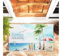 JOOCAR Beach Door Mats Ocean Surf Summer Beach Life Style Door Mat for Indoor, 45x75 cm, Non-slip Entrance Rug Machine Washable Soft Doormats for Kitchen Bathroom Bedroom