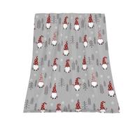 JOOCAR Christmas Throw Blanket Christmas Gnome Blanket Winter Holiday Snowflake Xmas Tree Throw Blankets Lightweight Soft Warm Cozy Bed Blanket for Couch Sofa 60x80 Inch, Grey