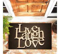 JOOCAR Door Mat 3D Style Light Live Laugh Love Decor Door Mat for Indoor, 45x75 cm, Non-slip Entrance Rug Machine Washable Soft Doormats for Kitchen Bathroom Bedroom