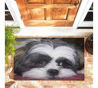 JOOCAR Door Mat Cute Shih Tzu Dog Door Mats for Indoor, 45x75 cm, Non-slip Entrance Rug Machine Washable Soft Doormats for Kitchen Bathroom Bedroom