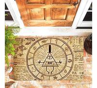 JOOCAR Door Mat The Medieval Times Religious Notes Gravity Falls Door Mats for Indoor, 45x75 cm, Non-slip Entrance Rug Machine Washable Soft Doormats for Kitchen Bathroom Bedroom