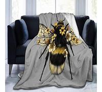 JOOCAR Flannel Throw Blanket Cute Fluffy Bumblebee Cozy and Soft Plush Warm Blankets for Bed Couch Living Room Sofa Chair