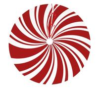 JOOCAR Red Swirl Christmas Tree Skirt 48 Inch Sweet Candy Cane Double Swirl Red and White Xmas Tree Skirt Mat Ornaments for Indoor Outdoor Holiday Christmas Decorations