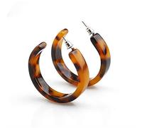 Joocyee Acrylic Marbled Earring Leopard Round Hoop Earrings Women Tortoise Shell Jewelry,Acrylic Acetate C Shape Earrings,Leopard Print