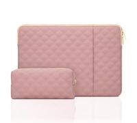 jooeer 13 Inch Laptop Sleeve Case for 13" MacBook Air/Pro M4 M3 M2 M1 13.3" Chromebook Notebook, Protective Waterproof Polyester Padded Computer Cover with Accessory Bag, Pink