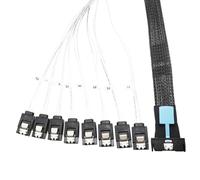 Jooehyer 0.5M PCI-E Slimline SAS SFF-8654 8I to 8X Server Hard Drive Conversion Cable SFF-8654 74P to 8xSATA 7P Cord
