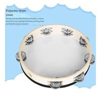 Jooehyer 1 PCS 10 Inch Peace Double Layer Hand Tambourine Hand Drum Dance Tambourine 25.5X5.5CM