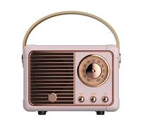 Jooehyer 1 PCS Retro Bluetooth Speaker Sound Stereo Portable Mini Travel Music Player Pink