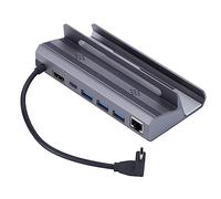 Jooehyer 1 Piece 6 in 1 USB C Hub USB C Docking Station to -COMPatible 4K60Hz RJ45 PD100W Dock USB 3.0 HUB Aluminum Alloy USB-C Hub