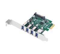 Jooehyer 1 Piece PCIE 1X to USB3.2 Expansion Card PCI-E 4 Ports USB3.2 Adapter Multiplier Green