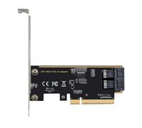 Jooehyer 1 Piece PCIE 8X to 2 Ports U.2 Adapter Card SFF8643 Dual NVMe SSD PCIE X8 Expansion Card SFF8643 U2 Adapter Black PCB