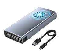 Jooehyer 10Gbps M. 2 NVME NGFF SSD Adapter Dual Protocol, M. 2 SSD Case with Built-in Cooling Fan, SSD Enclosure