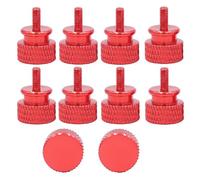 Jooehyer 10Pcs/Lot UNC6-32 M3.5 Hand Screw Computer Case Screw Round Head Knurled Screws for GPU Holder PSU Computer Case Side Panel Screws PC Assemble WaterCooling Red