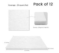 Jooehyer 12 Pack Acoustic Panels,12 X 12 X 0.3Inch Wall and Ceiling Sound Absorbing Panels,for Home,Recording Studio White