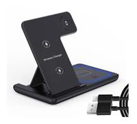 Jooehyer 15W Wireless Charging Dock Foldable Phone Holder Stand with LED Light Fast Charge Black