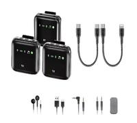 Jooehyer 2.4G Wireless Lavalier Microphone System Audio Video Recording Microphone Mini Bluetooth Mic for Android/Camera/Laptop