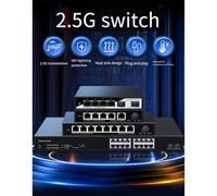 Jooehyer 2.5GbE POE Switch 9 Port 2.5G Network Switch 8x2.5GPOE Ports+1x10Gb SFP Optical Port Internet Splitter Fanless UK Plug