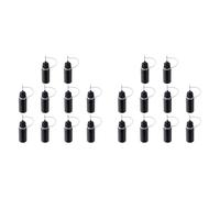 Jooehyer 20Pcs Precision Tip Applicator Bottles Black Metal Needle Plastic Bottle 10ML Precision Tip Applicator Bottles