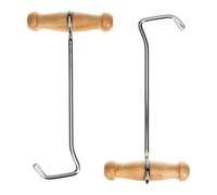 Jooehyer 2pack Wooden Handle Boot Hooks Boot Puller Horse Grooming Tools Boot Hooks for Cowboy Boots