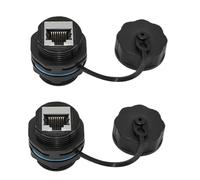 Jooehyer 2PCS RJ45 Panel Mount Coupler, IP68 Shielded Industrial Panel Mount Ethernet LAN Through Connector for CAT6/CAT5E/CAT5