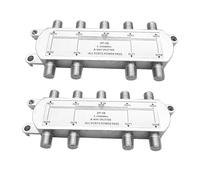 Jooehyer 2PCS Satellite 8 Way Coaxial Cable Splitter 5-2400MHz F Type Plug Work with Analog/Digital TV Connection and Internet