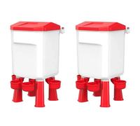 Jooehyer 2X Hanging Chicken Waterer, Plastic Chicken Water Poultry Drinker, Detachable Legs 7L