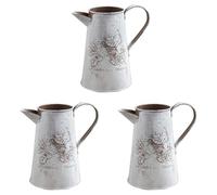 Jooehyer 3X Watering Can Vase French Jug Home Decoration Garden Decoration Vase Flower Arrangement Iron 17cm