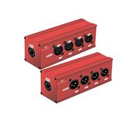 Jooehyer 4 Channel Multi Network 3Pin XLR to Ethercon RJ45 Cat5 Ethernet Extender for Live Stage,Audio Recording Studio Red