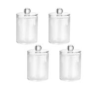Jooehyer 4 Pack Holder Dispenser,10 Oz Clear Plastic Jar Containers for Organizer Storage - Bathroom Replacement Parts