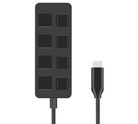 Jooehyer 4-Port Button USB3.0 HUB Switch USB Splitter1 to 4 Hub Type-C Extender for Laptop Computer Replacement Accessories A