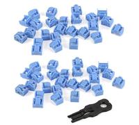 Jooehyer 400Pcs Blue RJ45 Port Ethernet LAN Hub Anti Dust Cover Plug Cap Blockout Protector with Proprietary Lock and Key