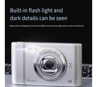 Jooehyer 4K Digital Camera HD Photography Travel Selfie Camara 2.4inch Selfie Mini Retro Cam Silver
