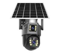 Jooehyer 4K Dual Lens Solar Cameras 8MP Wireless Surveillance PTZ Camera Color Night Vision PIR Detection A Accessories