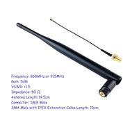 Jooehyer 4pcs 868Mhz Antenna 5DBi SMA Male with Extenstion Cable Omni-Directional LoRa Antenna