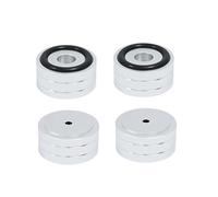 Jooehyer 4PCS Shock Absorbing Foot Pad Aluminum Alloy Speaker Isolation Stand for Speakers CD Amplifier Silver