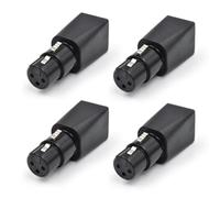 Jooehyer 4Pcs to RJ45 Connector RJ45 Ethernet to 3 Pin XLR Adapter 3-Pin XLR Adapter for Audio Video Female