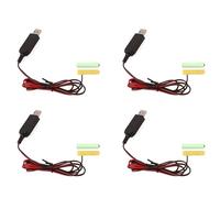 Jooehyer 4X USB 5V to 3V LR03 AAA Dummy Battery Eliminators Cable for Remote Control Radio LED Light 1m