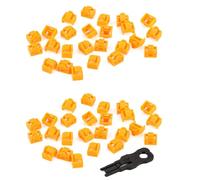 Jooehyer 500Pcs Orange RJ45 Port Ethernet LAN Hub Anti Dust Cover Plug Cap Blockout Protector with Proprietary Lock and Key