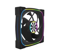 Jooehyer 5V 3-Pin 12cm ARGB Chassis Fan Temperature Controlled Silent PWM Desktop Case Cooling Black