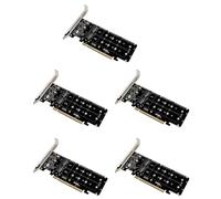 Jooehyer 5X PCIE 4.0 Dual-Disk PCIeX16 to M.2 M-Key NVME SSD Expansion Card,Supports 4 NVMe M.2 M Key 2280 SSD