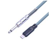 Jooehyer 6.35mm Male to USB Type-C Male Guitar Audio Cable 1/4Inch to USB-C Recording Cord Guitar to USB C Record Cable 2 Meter Easy to Use