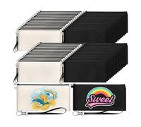 Jooehyer 60Pieces Sublimated Canvas Cosmetic Bag Set Sublimated Pencil Case for School Trip DIY