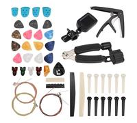 Jooehyer 65 PCS Guitar Accessories Kit with Guitar Strings, Tuner, Capo, Picks, Pick Holder, Thumb Finger Picks, Bridge Pins