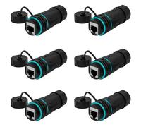Jooehyer 6X RJ45 Network Straight Head IP68 Waterproof Cat5/Cat6 Network Cable Connector Outdoor Dustproof Rj45 Wire Joint Plug