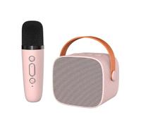 Jooehyer Bluetooth Speaker with 1 Wireless Microphone Mic Karaoke Machine Music Player for Adult and Kids Subwoofer System Pink Easy Install
