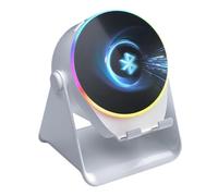 Jooehyer Cell Phone Stand with Wireless Induction Speaker, Bluetooth Connectivity, Stereo Sound, RGB Ambient Light, Smartphone Holder