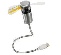 Jooehyer Clock Fans Time Temperature Display USB Powered LED Clock Fan Flexible Gooseneck LED Clock